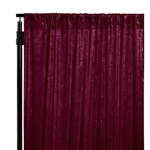 Velvet 12ft H x 52in W Drape/Backdrop Curtain Panel - Cabernet