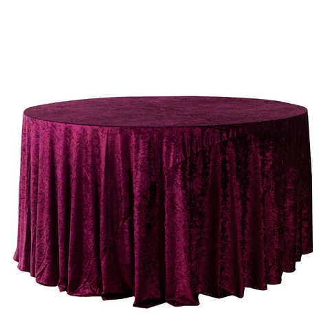Velvet 120in Round Tablecloth - Cabernet