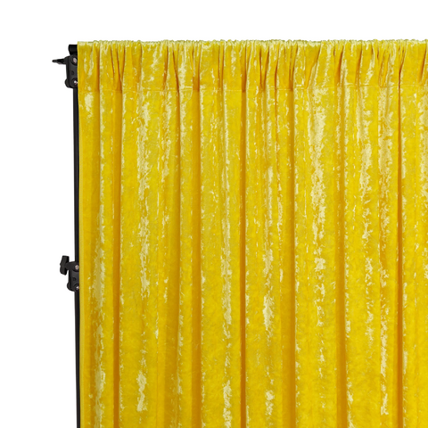 Velvet 12ft H x 52in W Drape/Backdrop Curtain Panel - Canary Yellow