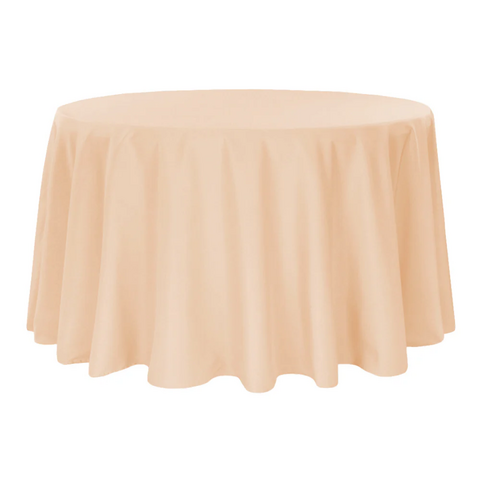 Premium Polyester 120in Round Tablecloth - Champagne