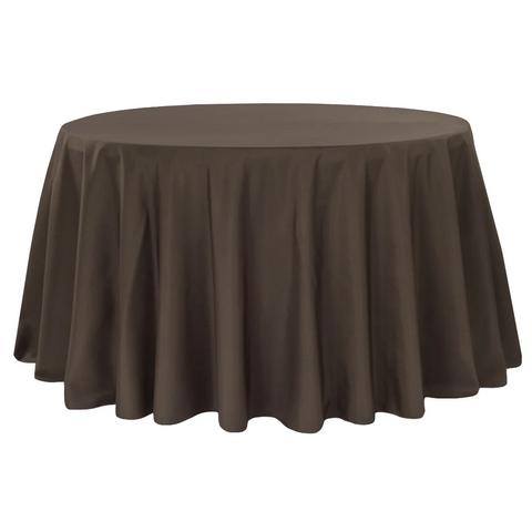 Premium Polyester 120in Round Tablecloth - Chocolate Brown