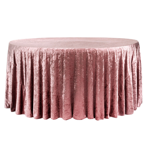 Velvet 120in Round Tablecloth - Dark Dusty Rose/Mauve