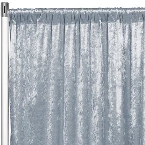 Velvet 12ft H x 52in W Drape/Backdrop Curtain Panel - Dusty Blue
