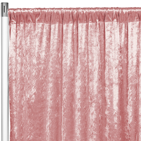 Velvet 12ft H x 52in W Drape/Backdrop Curtain Panel - Dusty Rose/Mauve
