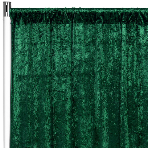 Velvet 12ft H x 52in W Drape/Backdrop Curtain Panel - Emerald Green