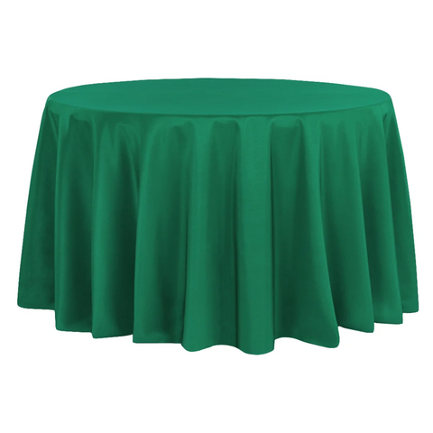 Premium Polyester 120in Round Tablecloth - Emerald Green
