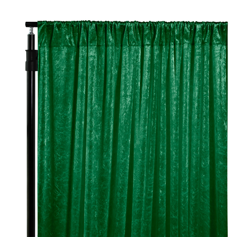 Velvet 12ft H x 52in W Drape/Backdrop Curtain Panel - Forest Green