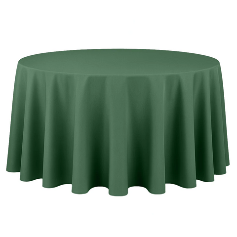 Premium Polyester 120in Round Tablecloth - Forest Green