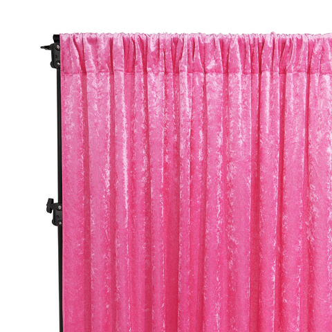Velvet 12ft H x 52in W Drape/Backdrop Curtain Panel - Fuchsia