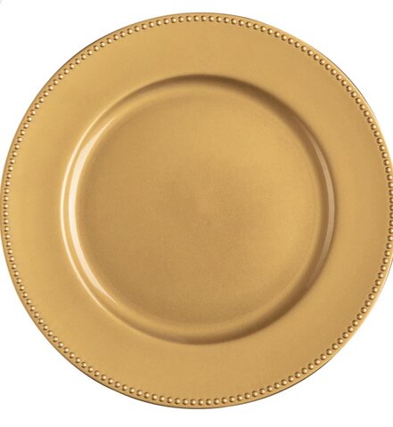 Gold beaded rim charger plate