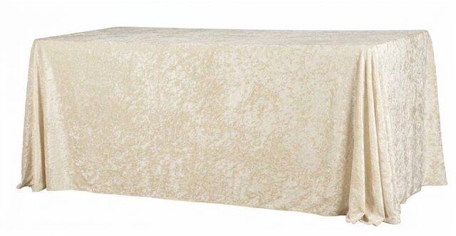 Velvet 90in x 132in Rectangular Tablecloth - Ivory