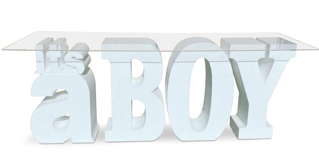 Its A Boy Acrylic Top Table