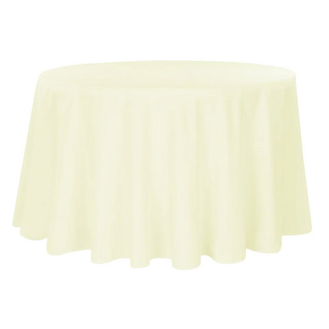 Premium Polyester 120in Round Tablecloth - Ivory