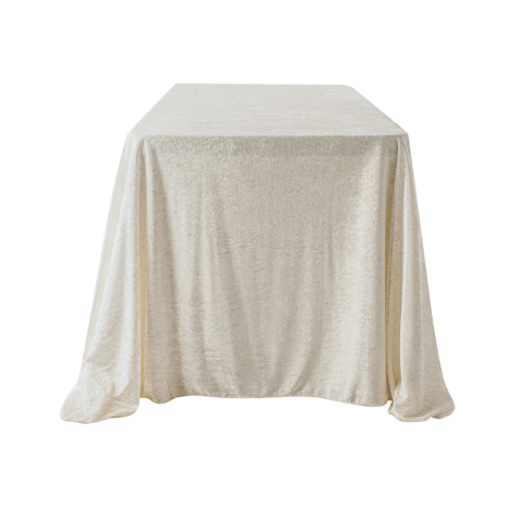Velvet 90in x 156in Rectangular Tablecloth - Ivory