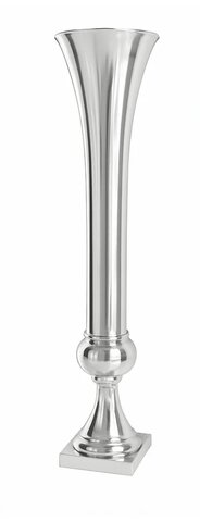 Large silver trumpet vase centerpiece