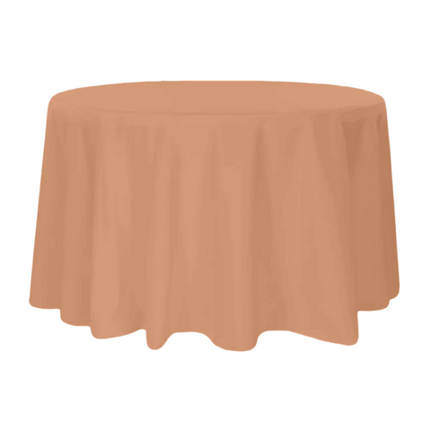 Premium Polyester 120in Round Tablecloth - Latte Rose