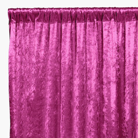 Velvet 12ft H x 52in W Drape/Backdrop Curtain Panel - Magenta
