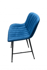 Blue velvet modern chair