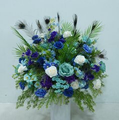 Peacock Blue and Teal Mix Floral Ball 70cm 