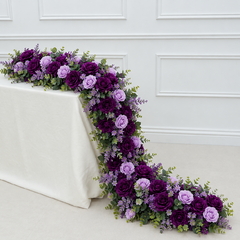 Dark Purple Floral Mix Runner 6ft