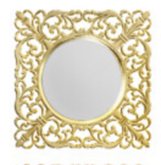 Gold Square Mirror charger plate