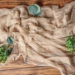 Tan Cheesecloth Table Runner