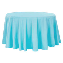 Premium Polyester 120' Round Tablecloth - Aqua Blue