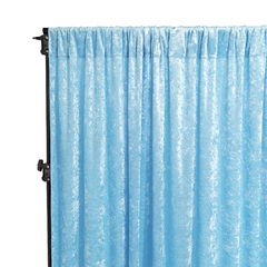 Velvet 12ft H x 52' W Drape/Backdrop Curtain Panel - Baby Blue