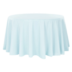 Premium Polyester 132' Round Tablecloth - Baby Blue