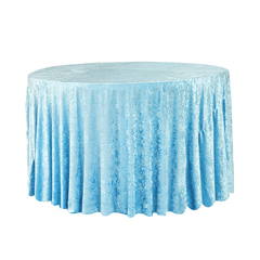 Velvet 120' Round Tablecloth - Baby Blue
