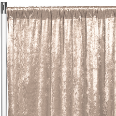 Velvet 12ft H x 52' W Drape/Backdrop Curtain Panel - Beige