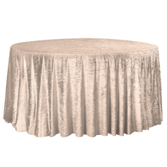 Velvet 132' Round Tablecloth - Beige