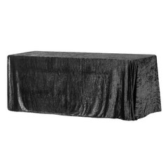 Velvet 90'x132' Rectangular Tablecloth - Black