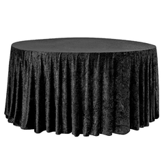 Velvet 120' Round Tablecloth - Black