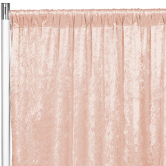Velvet 12ft H x 52' W Drape/Backdrop Curtain Panel - Blush/Rose Gold