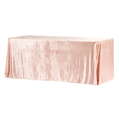 Velvet 90'x132' Rectangular Tablecloth - Blush/Rose Gold