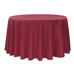 Premium Polyester 132' Round Tablecloth - Burgundy