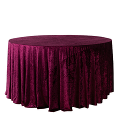 Velvet 120' Round Tablecloth - Cabernet