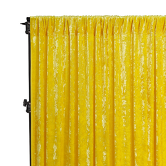 Velvet 12ft H x 52' W Drape/Backdrop Curtain Panel - Canary Yellow