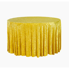 Velvet 120' Round Tablecloth - Canary Yellow
