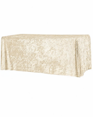 Velvet 90" x 156" Rectangular Tablecloth - Ivory