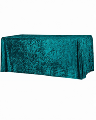 Velvet 90" x 156" Rectangular Tablecloth - Dark Turquoise