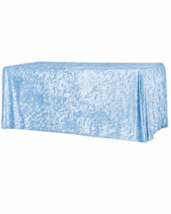 Velvet 90" x 156" Rectangular Tablecloth - Baby Blue