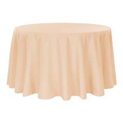 Premium Polyester 132' Round Tablecloth - Champagne
