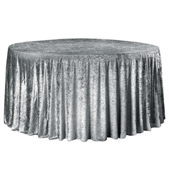 Velvet 120' Round Tablecloth - Charcoal
