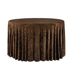 Velvet 120' Round Tablecloth - Chocolate