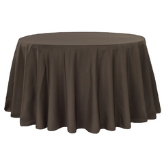 Premium Polyester 132' Round Tablecloth - Chocolate Brown