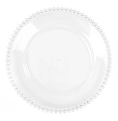 Clear beaded rim charger plate
