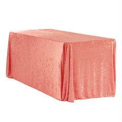 Velvet 90'x132' Rectangular Tablecloth - Coral