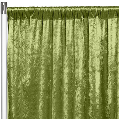 Velvet 12ft H x 52' W Drape/Backdrop Curtain Panel - Dark Sage Green